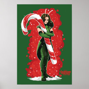 Guardians of the Galaxy Holiday Mantis Candy Cane Poster