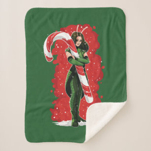 Guardians of the Galaxy Holiday Mantis Candy Cane Sherpa Blanket