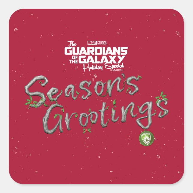 Guardians of the Galaxy Holiday Season's Grootings Square Sticker (Front)