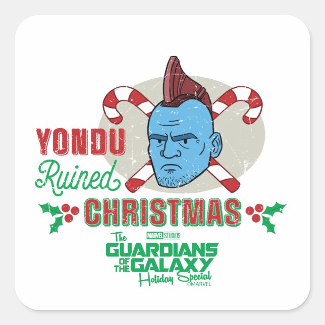 Guardians of the Galaxy Holiday Yondu Graphic Square Sticker (Front)