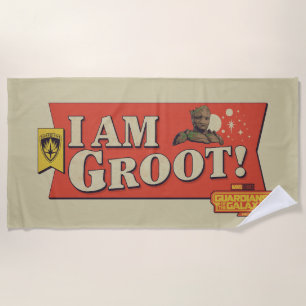 Guardians of the Galaxy "I Am Groot" Banner Beach Towel