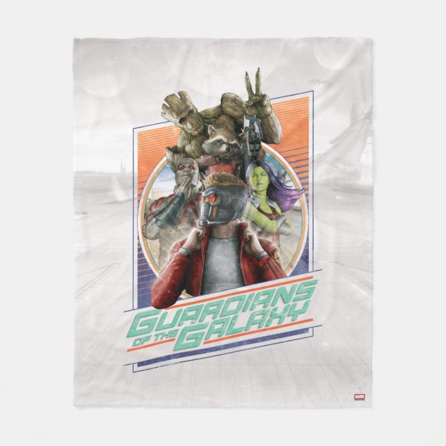 Guardians of the Galaxy | Retro Crew Art Fleece Blanket (Front)