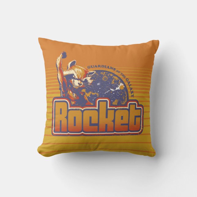 Guardians of the Galaxy | Rocket Character Badge Throw Pillow (Front)