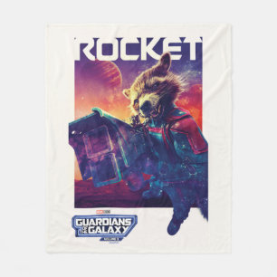 Guardians of the Galaxy Rocket Character Poster Fleece Blanket