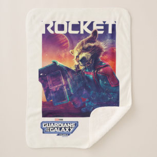 Guardians of the Galaxy Rocket Character Poster Sherpa Blanket