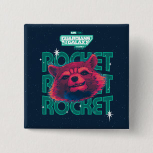 Guardians of the Galaxy Rocket Face Graphic 2 Inch Square Button