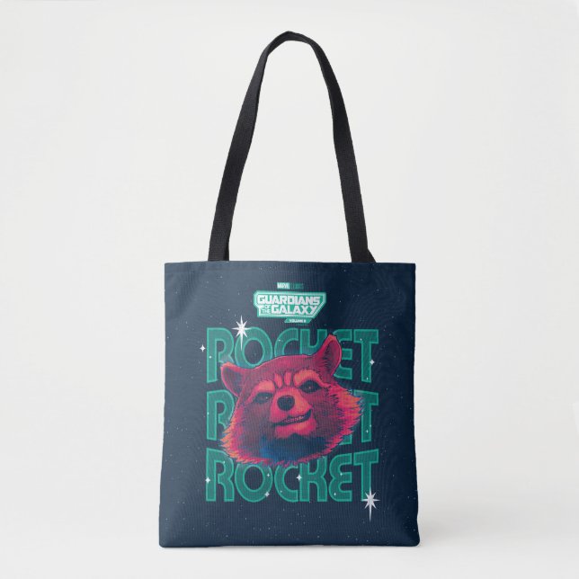 Guardians of the Galaxy Rocket Face Graphic Tote Bag (Front)