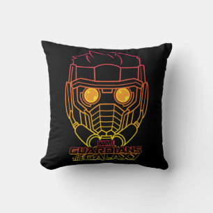 Guardians of the Galaxy Star-Lord Neon Outline Throw Pillow