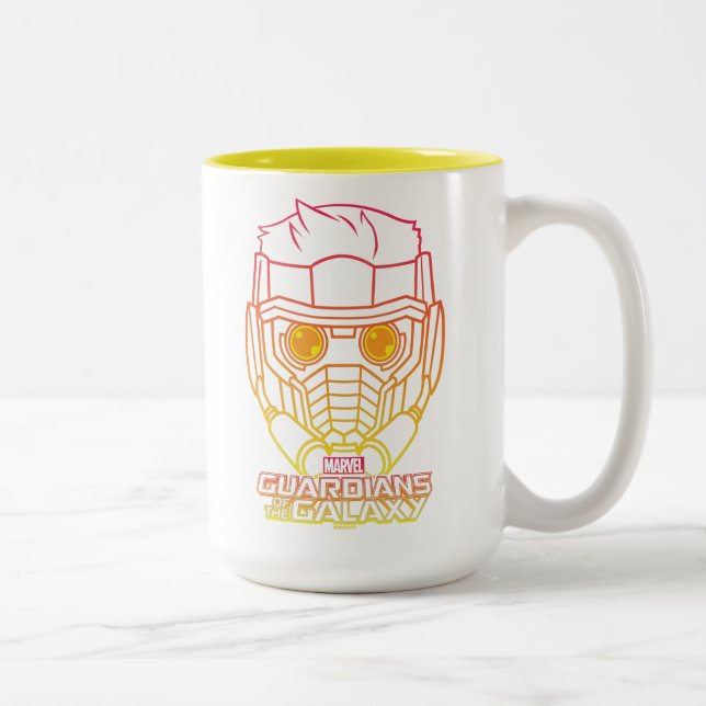 Guardians of the Galaxy | Star-Lord Neon Outline Two-Tone Coffee Mug (Right)