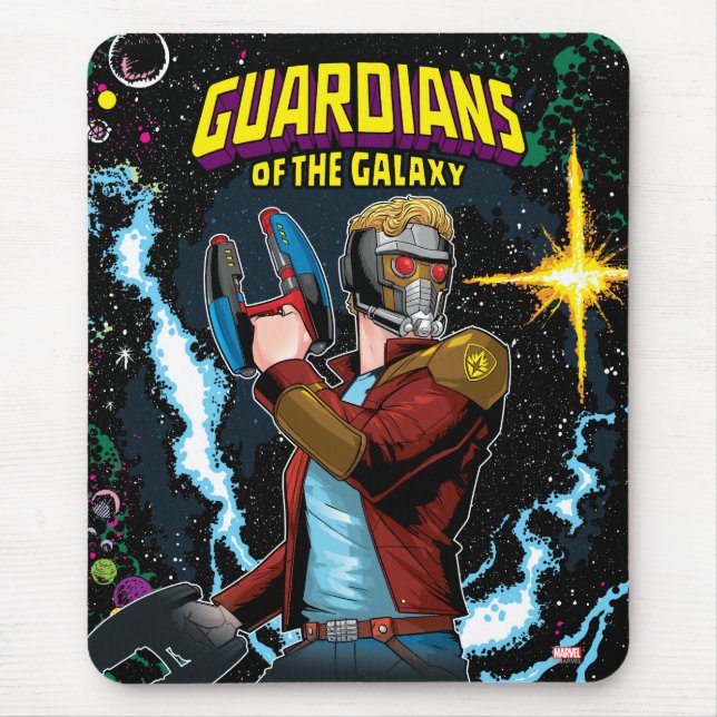 Guardians of the Galaxy | Star-Lord Retro Comic Mouse Pad (Front)