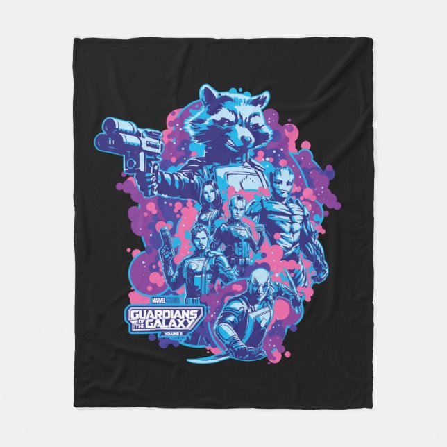 Guardians of the Galaxy Stylized Team Graphic Fleece Blanket (Front)