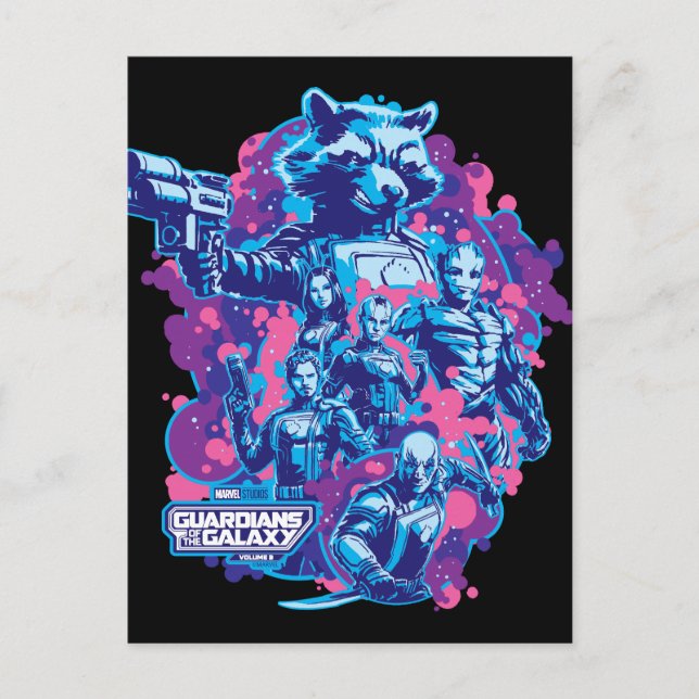 Guardians of the Galaxy Stylized Team Graphic Postcard (Front)
