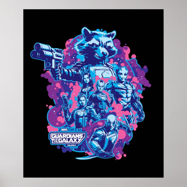 Guardians of the Galaxy Stylized Team Graphic Poster (Front)