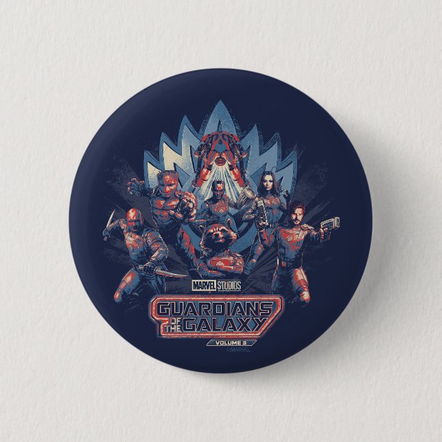 Guardians of the Galaxy Team Charge With Logo 2 Inch Round Button (Front)