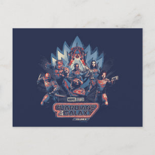 Guardians of the Galaxy Team Charge With Logo Postcard