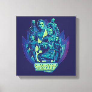 Guardians of the Galaxy Team In Emblem Graphic Canvas Print