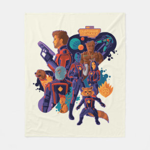 Guardians of the Galaxy Team Space Illustration Fleece Blanket