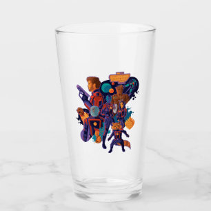 Guardians of the Galaxy Team Space Illustration Glass