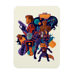 Guardians of the Galaxy Team Space Illustration Magnet