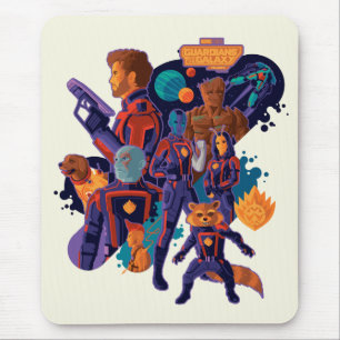 Guardians of the Galaxy Team Space Illustration Mouse Pad