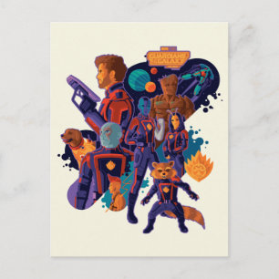 Guardians of the Galaxy Team Space Illustration Postcard