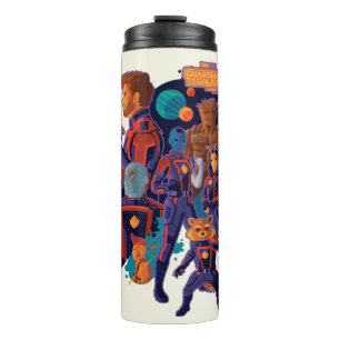 Guardians of the Galaxy Team Space Illustration Thermal Tumbler