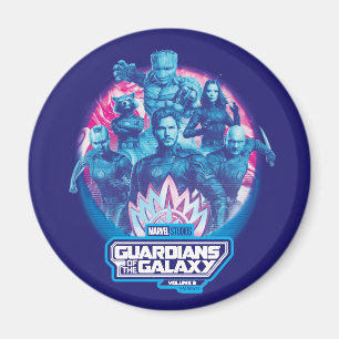 Guardians of the Galaxy Vaporwave Team Graphic Magnet