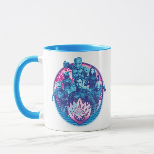 Guardians of the Galaxy Vaporwave Team Graphic Mug (Left)