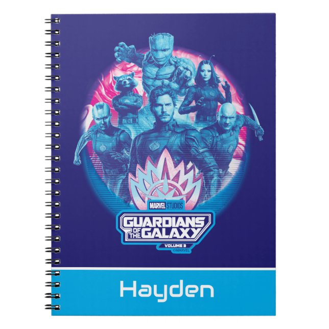 Guardians of the Galaxy Vaporwave Team Graphic Notebook (Front)