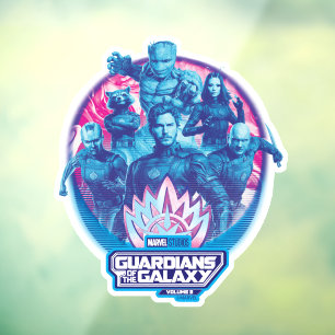 Guardians of the Galaxy Vaporwave Team Graphic Window Cling