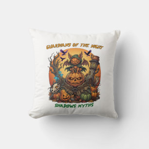 Guardians Of The Night Halloween Spooky Throw Pillow