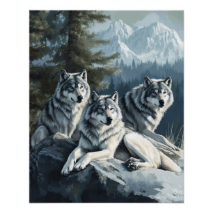 Guardians of the Peaks - Wolf Poster