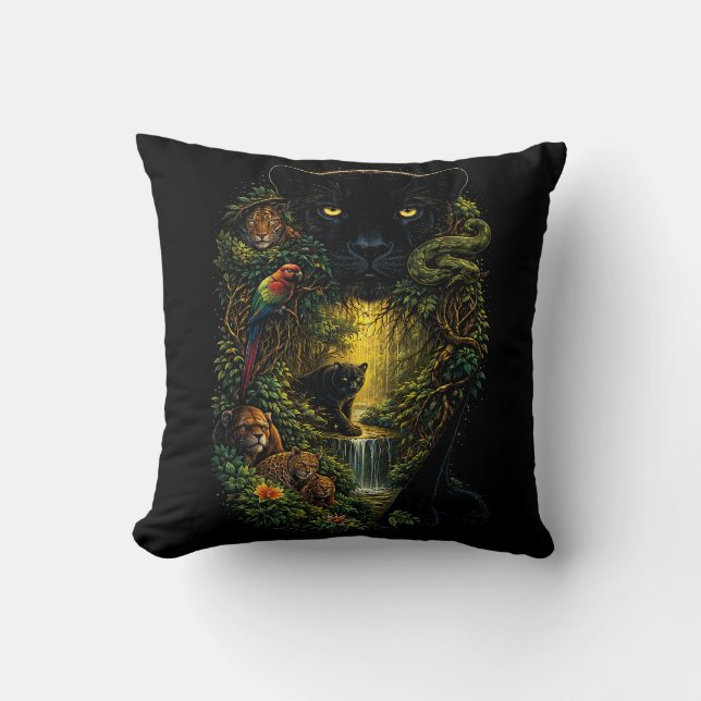 Guardians of the Wild Throw Pillow (Front)