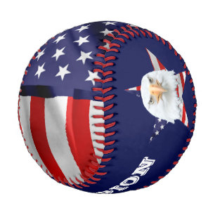 Guarding Bald Eagle, The American Flag, Star Baseball