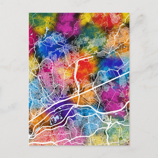 Guarulhos Brazil Map Postcard (Front)