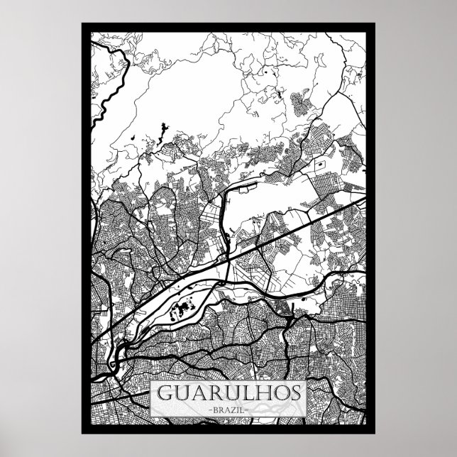 Guarulhos Brazil Map Poster (Front)