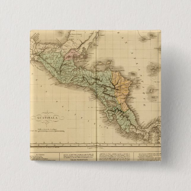 Guatemala 2 Inch Square Button (Front)