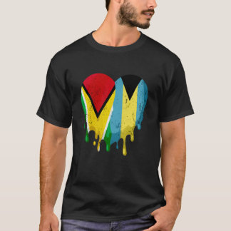 Guatemala Bahamas Flag Heart Citizen Grown Patriot T-Shirt