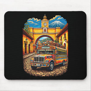 Guatemala Chicken Bus Antigua Chapin Quetzal Guate Mouse Pad