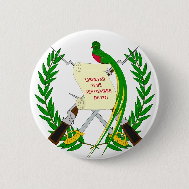 Guatemala  Coat of arms GT 2 Inch Round Button (Front)