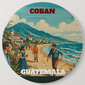 GUATEMALA COBAN Retro Puzzle poster 6 Inch Round Button