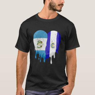 Guatemala El Salvador Flag Heart Grown Patriot Cou T-Shirt