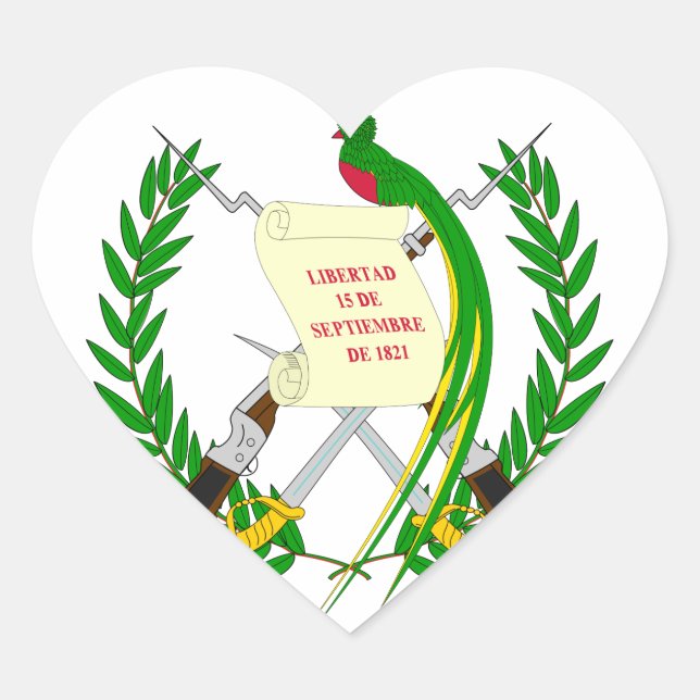 guatemala emblem heart sticker (Front)