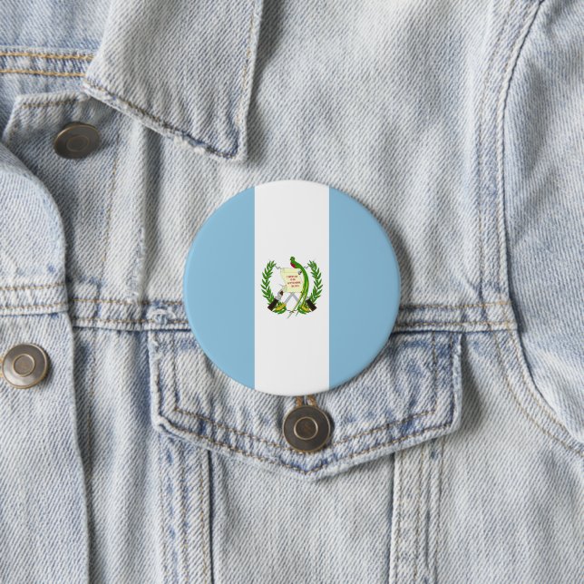 Guatemala flag 3 inch round button (In Situ)