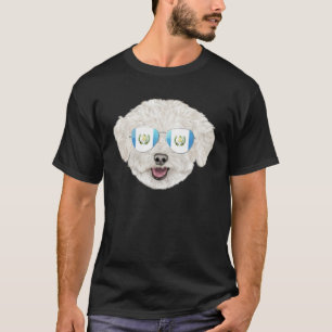 Guatemala Flag Bichons Frise Dog Guatemala Pocket T-Shirt