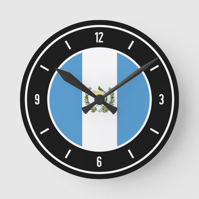 Guatemala Flag Elegant Round Clock (Front)