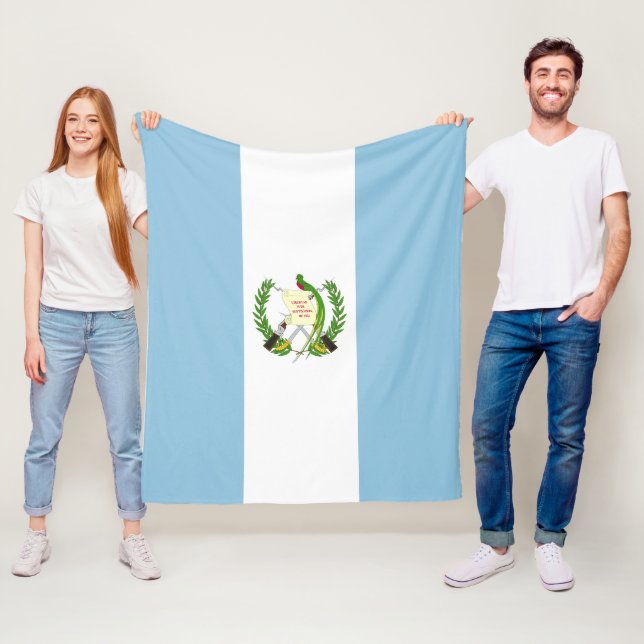 Guatemala flag fleece blanket (In Situ)