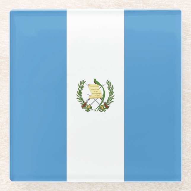 Guatemala Flag Glass Coaster (Front)