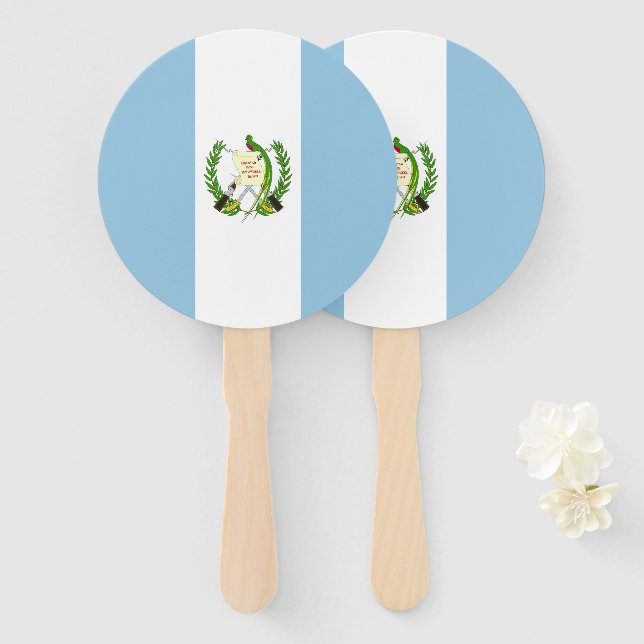 Guatemala flag hand fan (Front and Back)