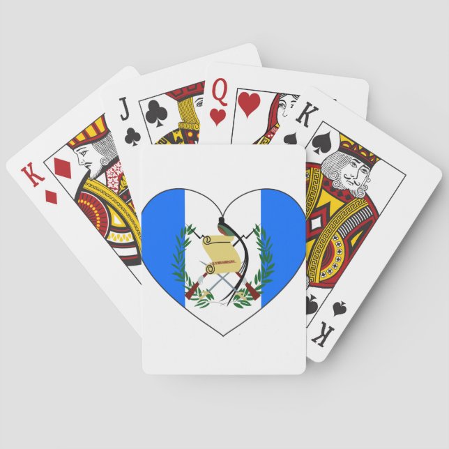 Guatemala Flag Heart Playing Cards (Back)